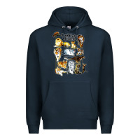 Navy cool cats and kittens Premium Hoodie - artisFamous