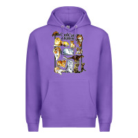 Purple cool cats and kittens Premium Hoodie - artisFamous