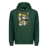 Sports Green cool cats and kittens Premium Hoodie - artisFamous
