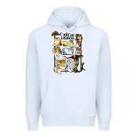 White cool cats and kittens Premium Hoodie - artisFamous