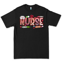 Black Nurse Valentine Premium Tee - CowhideDigitalArt