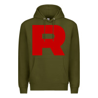 Army Green r is team rocket Premium Hoodie - artisFamous