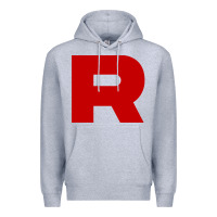 Heather Grey r is team rocket Premium Hoodie - artisFamous
