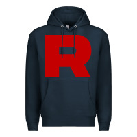 Navy r is team rocket Premium Hoodie - artisFamous