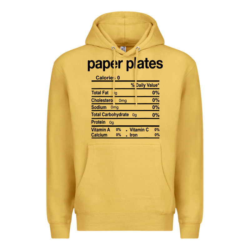Paper Plates Nutrition Facts Funny Thanksgiving Christmas Premium Hoodie by artisFamous | Teevron