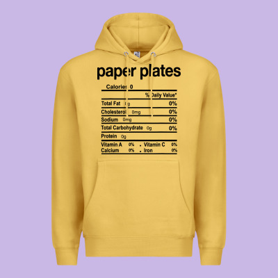 Paper Plates Nutrition Facts Funny Thanksgiving Christmas Premium Hoodie Designed By Artisfamous