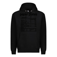 Black paper plates nutrition facts funny thanksgiving christmas Premium Hoodie - artisFamous