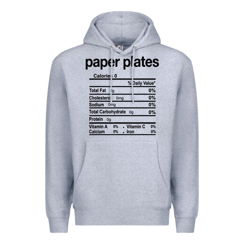 Paper Plates Nutrition Facts Funny Thanksgiving Christmas Premium Hoodie by artisFamous | Teevron