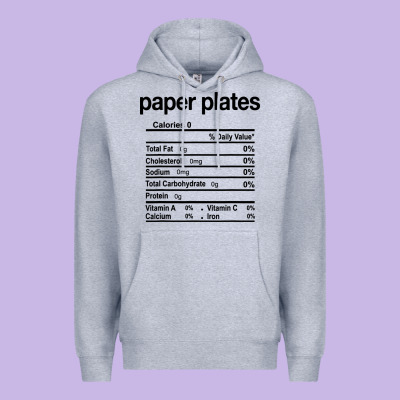 Paper Plates Nutrition Facts Funny Thanksgiving Christmas Premium Hoodie Designed By Artisfamous