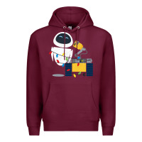 Burgundy wall e eve christmas light wrap graphic t shirt Premium Hoodie - artisFamous