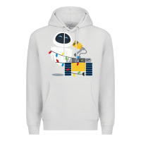 Dove Grey wall e eve christmas light wrap graphic t shirt Premium Hoodie - artisFamous