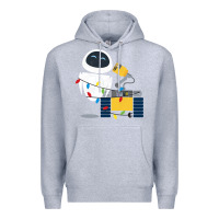 Heather Grey wall e eve christmas light wrap graphic t shirt Premium Hoodie - artisFamous
