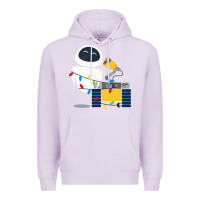 Lilac wall e eve christmas light wrap graphic t shirt Premium Hoodie - artisFamous