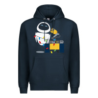 Navy wall e eve christmas light wrap graphic t shirt Premium Hoodie - artisFamous