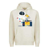 Oatmeal Heather wall e eve christmas light wrap graphic t shirt Premium Hoodie - artisFamous