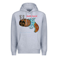Heather Grey Double Barrel Premium Hoodie - artisFamous