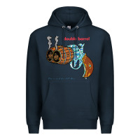 Navy Double Barrel Premium Hoodie - artisFamous