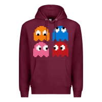 Burgundy pacman ghosts cool retro 80s Premium Hoodie - artisFamous