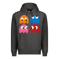 Charcoal Heather pacman ghosts cool retro 80s Premium Hoodie - artisFamous