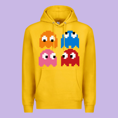 Pacman Ghosts Cool Retro 80s Premium Hoodie Designed By Artisfamous