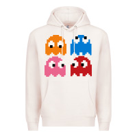 Pale Pink pacman ghosts cool retro 80s Premium Hoodie - artisFamous
