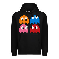 Black pacman ghosts cool retro 80s Premium Hoodie - artisFamous