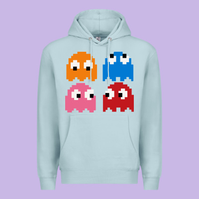 Pacman Ghosts Cool Retro 80s Premium Hoodie Designed By Artisfamous