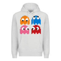 Dove Grey pacman ghosts cool retro 80s Premium Hoodie - artisFamous