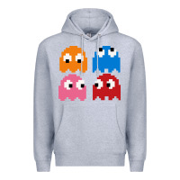 Heather Grey pacman ghosts cool retro 80s Premium Hoodie - artisFamous