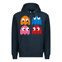 Navy pacman ghosts cool retro 80s Premium Hoodie - artisFamous