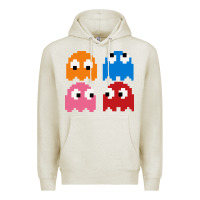Oatmeal Heather pacman ghosts cool retro 80s Premium Hoodie - artisFamous