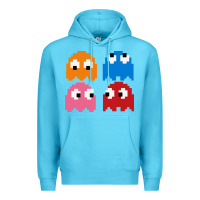 Ocean Blue pacman ghosts cool retro 80s Premium Hoodie - artisFamous