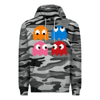 Slate Camo pacman ghosts cool retro 80s Premium Hoodie - artisFamous