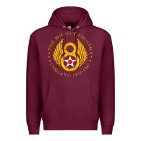 Burgundy mighty eighth   8th air force Premium Hoodie - artisFamous