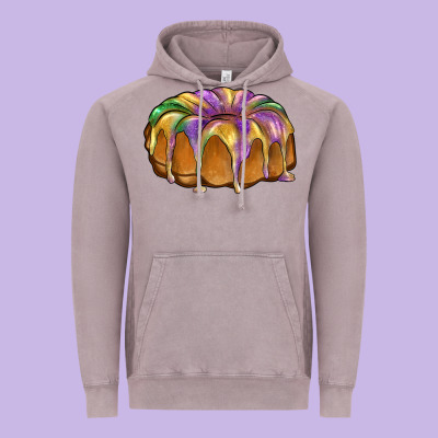 King Cake Vintage Hoodie Designed By Barkaloodesign