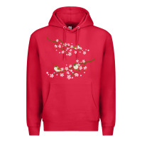 Cardinal cherry blossom sakura with bird Premium Hoodie - artisFamous