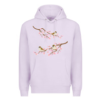 Lilac cherry blossom sakura with bird Premium Hoodie - artisFamous