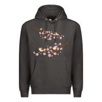 Smoke cherry blossom sakura with bird Premium Hoodie - artisFamous