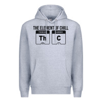 Heather Grey mens the element of chill thc marijuana joke black Premium Hoodie - artisFamous