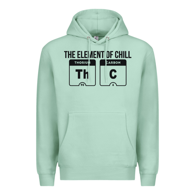 Mens The Element Of Chill Thc Marijuana Joke Black Premium Hoodie by artisFamous | Teevron
