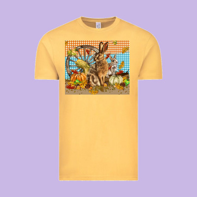 Fall Rabbit  Mousepad Vintage Tee Designed By Lillyallendesigns