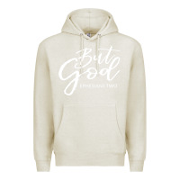 Oatmeal Heather but god imajes Premium Hoodie - artisFamous