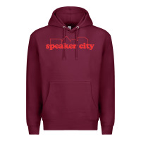 Burgundy speaker city Premium Hoodie - artisFamous