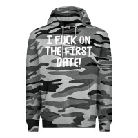 Slate Camo i f'ck on the first date Premium Hoodie - artisFamous