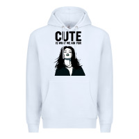 White cute is what we aim for Premium Hoodie - artisFamous