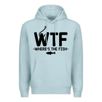Blue Mist where's the fish Premium Hoodie - artisFamous