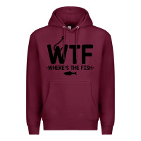 Burgundy where's the fish Premium Hoodie - artisFamous