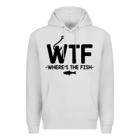 Dove Grey where's the fish Premium Hoodie - artisFamous