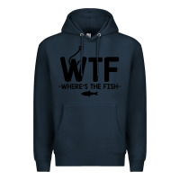 Navy where's the fish Premium Hoodie - artisFamous