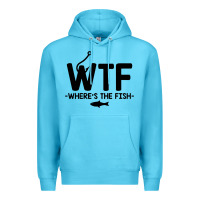 Ocean Blue where's the fish Premium Hoodie - artisFamous